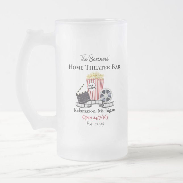 Home Theatre Frosted Beer Mug Glasses Drinkware (Left)