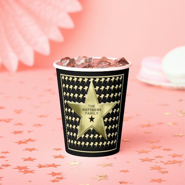 Home Theatre Personalised Name Movie Star Paper Cups (Insitu)