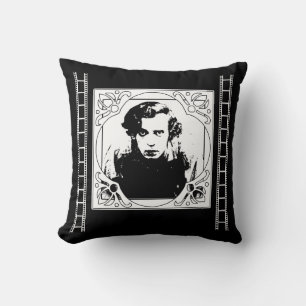Home Theatre Throw Pillow in Black and White