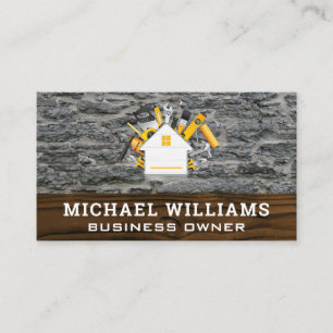 Home Tools   Wood Rock Background Business Card