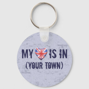 Home Town Heart Key Ring