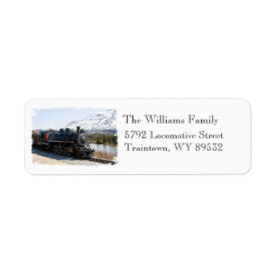 Home Train White Christmas Return Address Labels