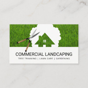 Home Tree Logo Grass Shears Business Card