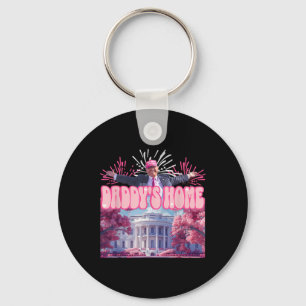 Home Trump 2024 Shirt Happy July 4th Firework Pink Key Ring