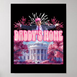 Home Trump 2024 Shirt Happy July 4th Firework Pink Poster