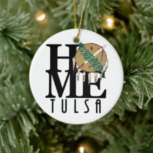 HOME Tulsa Oklahahoma Ceramic Tree Decoration