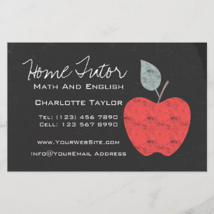 Home Tutor Teacher Apple Chalkboard Flyer