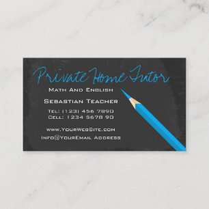 Home Tutor Teacher Pencil Business Card