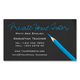 Home Tutor Teacher Pencil Magnetic Business Card