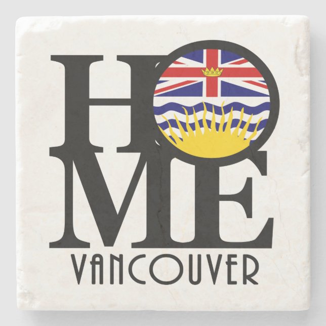 HOME Vancouver (BC Flag) Stone Coaster (Front)