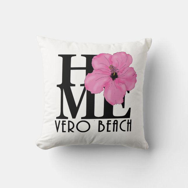 HOME Vero Beach Pink Hibiscus Cushion (Front)