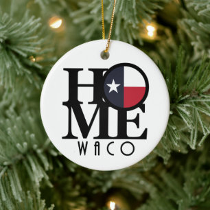 HOME Waco Texas Ceramic Tree Decoration