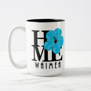 HOME Waimea Blue Hibiscus 15oz Two-Tone Coffee Mug