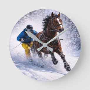 Home Wall Art   Clocks   Winter Horse 