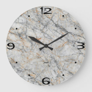 Home Wall Room Art Cut And Polished Marble Texture Large Clock