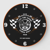 Home Wall Timepiece Sports Car Racing Pit Crew 
