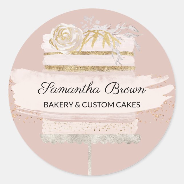 Home Wedding Cake Maker Classic Round Sticker (Front)