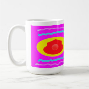 Home welcome with love great pink and brite yelow coffee mug