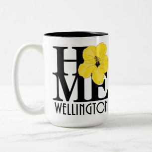 HOME Wellington Yellow Hibiscus 15oz Two-Tone Coffee Mug
