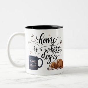 Home Where Dog Is – Cosy Blue Two-Tone Mug