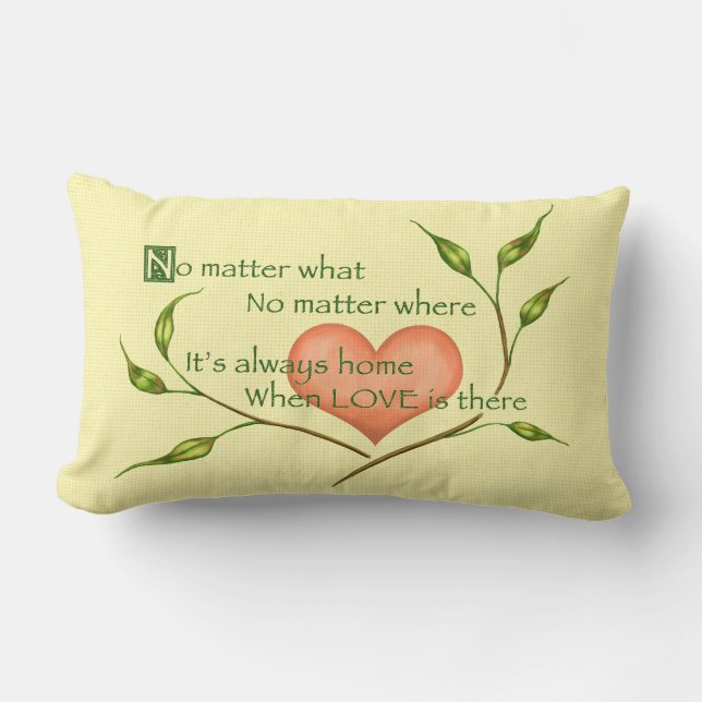 Home Where Love Is Lumbar Cushion (Front)