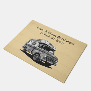 Home Where Our Camper Parked Nightly RV Life Trave Doormat