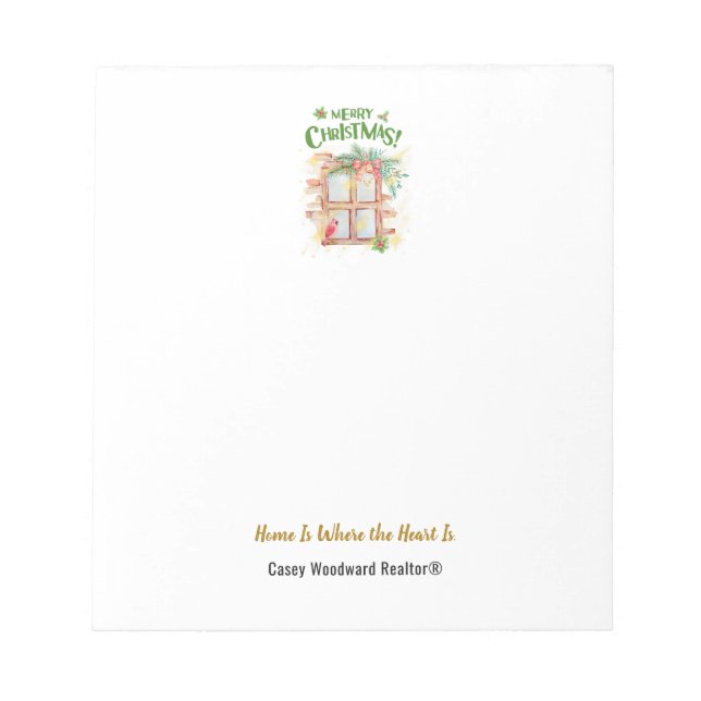 Home Where the Heart Is Realtor Christmas Stylish  Notepad (Front)