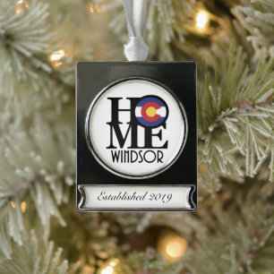 HOME Windsor Colorado Silver Plated Banner Ornament
