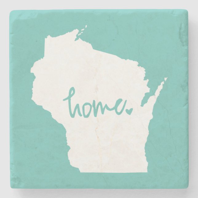 Home Wisconsin Custom Colour Stone Coaster (Front)