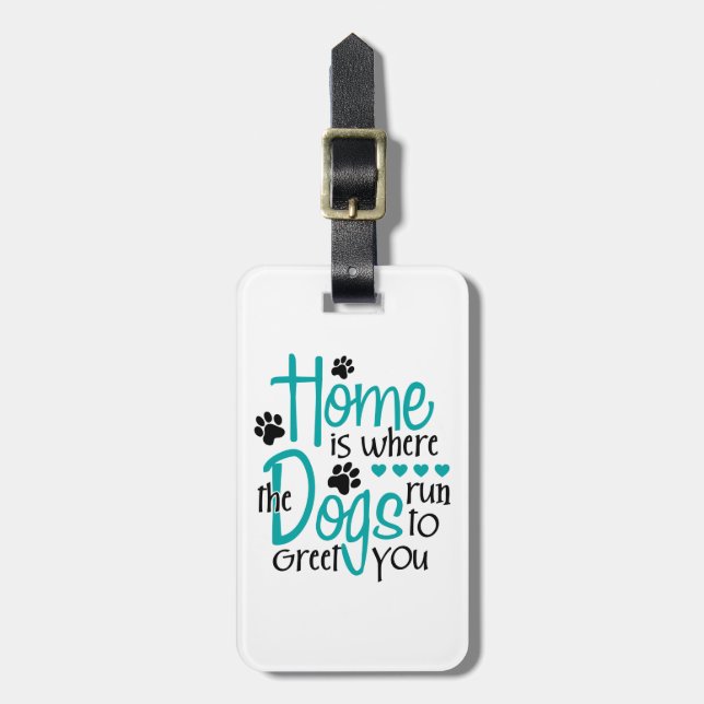 Home With Dog Luggage Tag (Front Vertical)