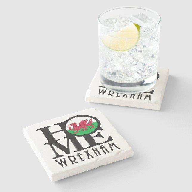 HOME Wrexham Wales  Stone Coaster (Side)