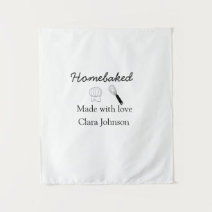 Homebaked bakery made with love add name details tapestry