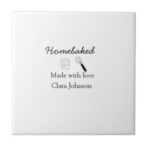 Homebaked bakery made with love add name details tile