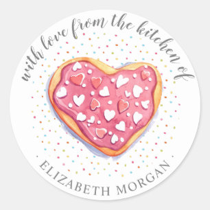 Homebaking doughnut and sprinkles monogram Sticker