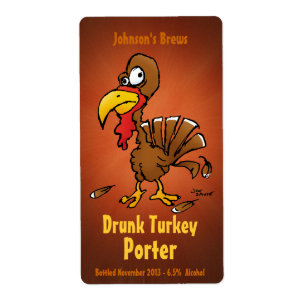 Homebew Beer Labels with Funny Turkey