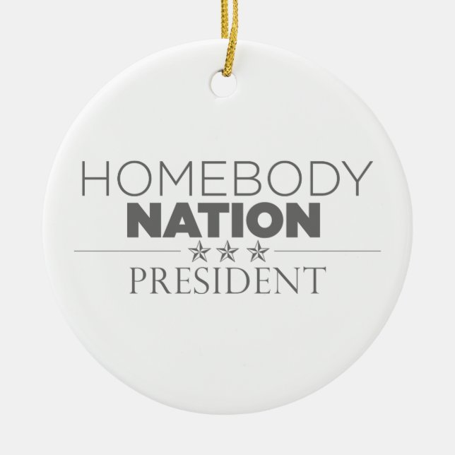 Homebody Nation President Ceramic Tree Decoration (Front)