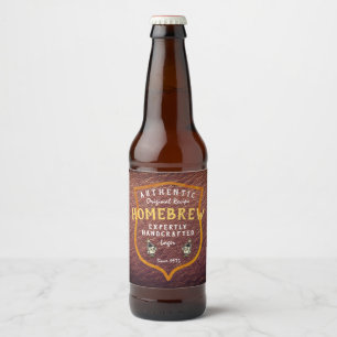 Homebrew Authentic Original Recipe Faux Leather  Beer Bottle Label