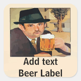 Homebrew Beer, Label, add text Square Sticker