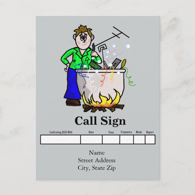 Homebrew Ham QSL Card  Customise It! (Front)