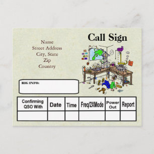 Homebrew Shack Explosion Ham Radio QSL Card