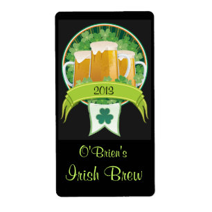 Homebrewed Irish Beer Label