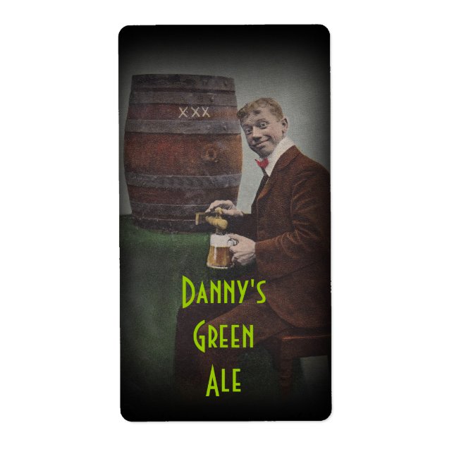 Homebrewing Beer Bottle Label Danny's Green Ale (Front)