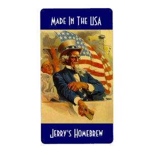 Homebrewing Beer Labels Uncle Sam Made in the USA