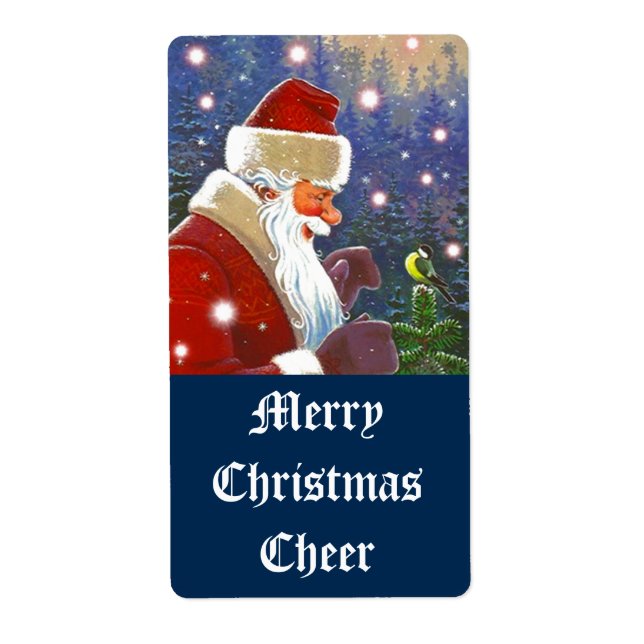 Homebrewing Beer Wine Holiday Santa Cheer Labels (Front)