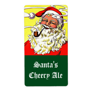 Homebrewing Pipe Smoke Happy Santa Labels