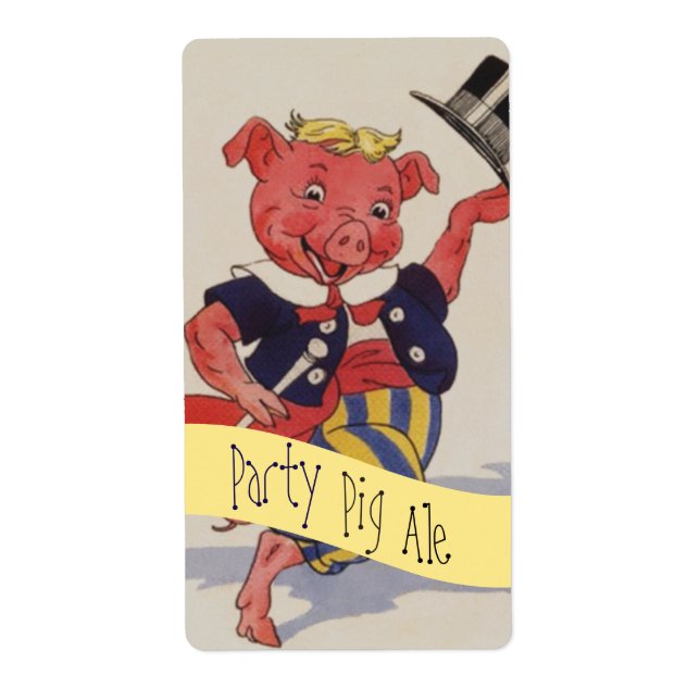 Homebrewing Supplies Beer Fun Party Pig Ale Label (Front)