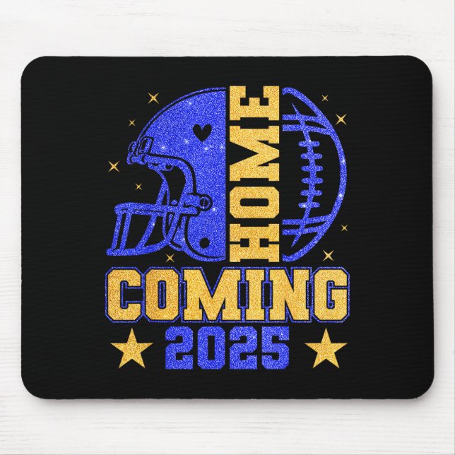 Homecoming 2025 Hoco Football Mama Girl Blue Gold  Mouse Mat (Front)