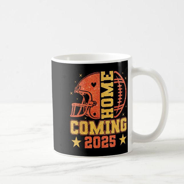 Homecoming 2025 Hoco Football Mama Girl Orange Gol Coffee Mug (Right)