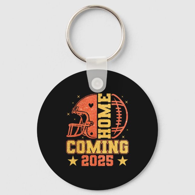 Homecoming 2025 Hoco Football Mama Girl Orange Gol Key Ring (Front)