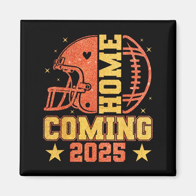 Homecoming 2025 Hoco Football Mama Girl Orange Gol Magnet (Front)